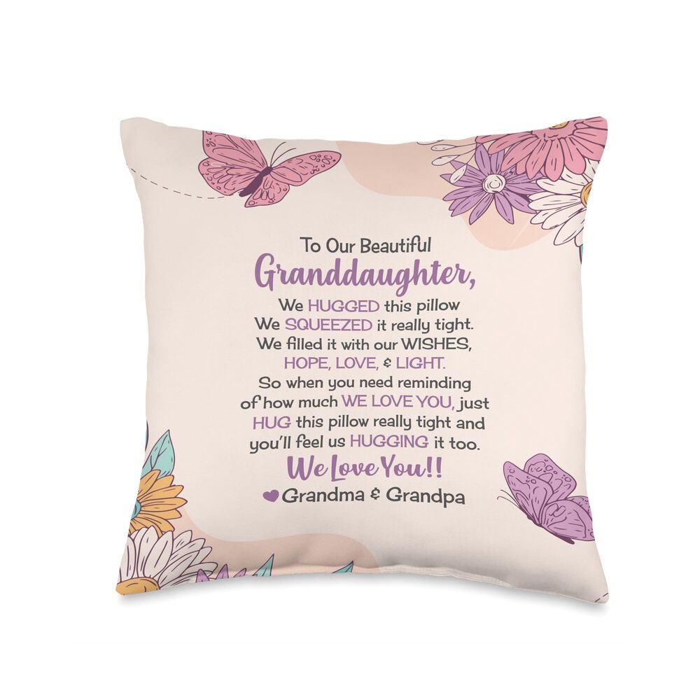 5058 granddaughter gifts from grandma and grandpa butterfly pink Throw
